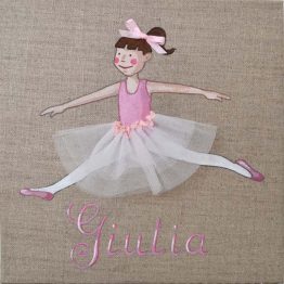 Immagine quadro soggetto Ballerina con tutu colore rosa adatto ad una bambina