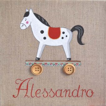Immagine quadro soggetto Cavallo con ruote