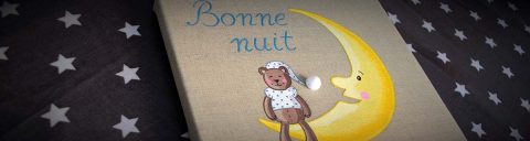 quadretto bambino buonanotte con orsetto la vie à pois